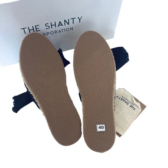 NEW Shanty SHACK SLIDES Women's Slip On SHOES 40, US 9 Black Linen Bow Sandals! - Picture 5 of 9